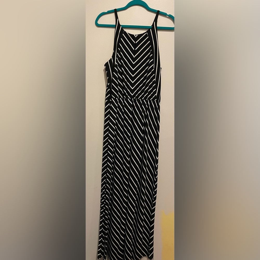 Maurices Black and White Striped Maxi Dress